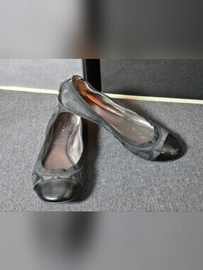 117. Coach | Dalia Ballet Flats – Black Jacquard & Patent – Size 6.5